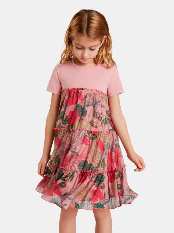 Ružové dievčenské kvetované šaty Desigual Zafiro
