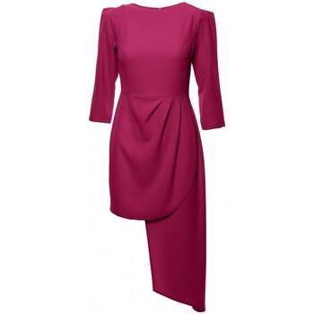 Makover  Šaty K047 Asymetrické plášťové šaty - slivka  viacfarebny