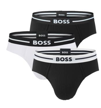 BOSS - slipy 3PACK cotton stretch BOLD black & blue z organickej bavlny - limitovaná fashion edícia (HUGO BOSS)-M (83-89 cm)