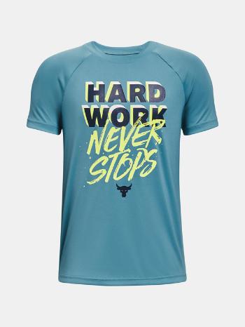 Under Armour UA Project Rock Tech HardWork SS Tričko detské Modrá