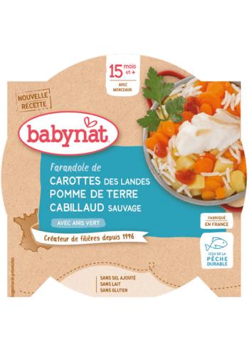 BABYBIO Menu mrkva a zemiaky s treskou 260 g