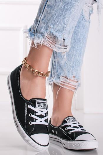 Čierne nízke tenisky Chuck Taylor All Star Ballet Lace Slip