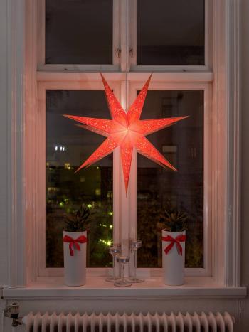 Konstsmide 2982-185 vianočná hviezda   žiarovka, LED  oranžová  vyšívané, s vysekávanými motívmi, so spínačom