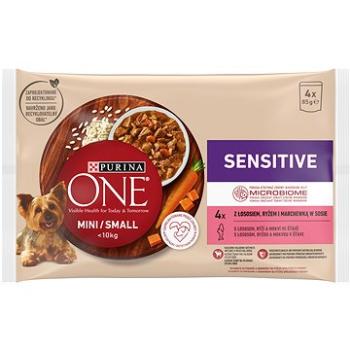 Purina One mini dog sensitive multipack losos v šťave 4× 85 g (8445290299321)