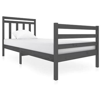 Rám postele sivý masívne drevo 90 × 200 cm, 3100641