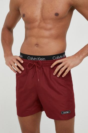 Plavkové šortky Calvin Klein červená farba