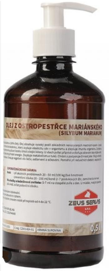 ZEUS Olej z pestreca mariánskeho pre kone, psy a mačky 500ml