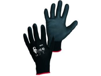 Povrstvené rukavice BRITA BLACK, čierne, veľ. 06