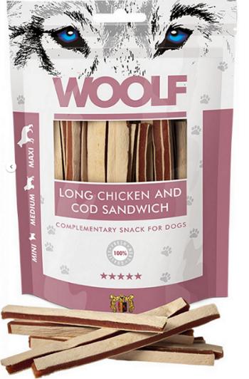 Maškrta Woolf kurací sendvič s treskou pre psy 100g