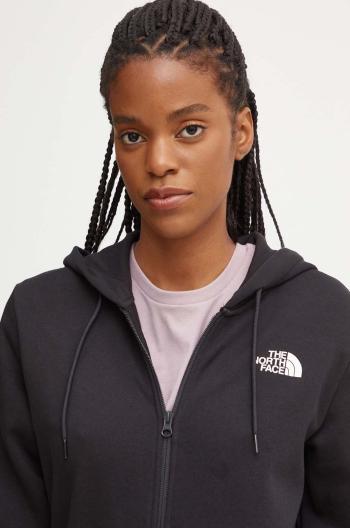 Mikina The North Face Simple Dome Full Zip Hoodie dámska, čierna farba, s kapucňou, s potlačou, NF0A89EWJK31