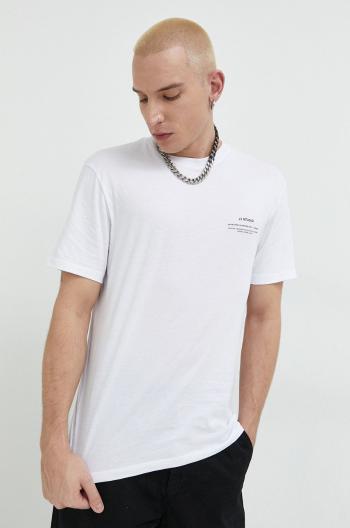 Bavlnené tričko Jack & Jones JJEFELIX biela farba, s potlačou, 12224600