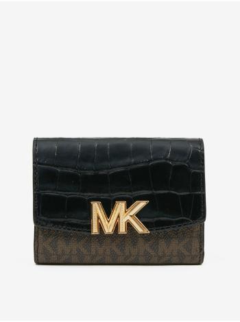 Čierno-hnedá dámska peňaženka s krokodýlím vzorom Michael Kors Karlie