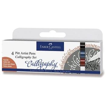 Popisovač Faber-Castell Pitt Artist Pen Caligraphy, 4 farby (4005401675044)