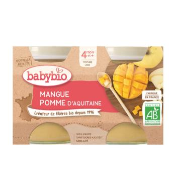 BABYBIO Príkrm jablko mango 2x 130 g