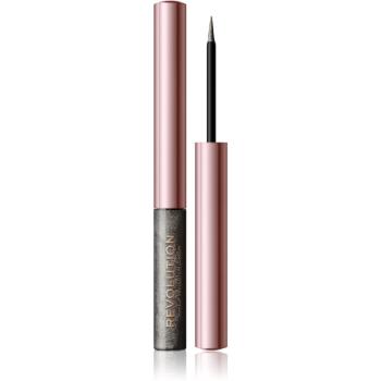 Makeup Revolution Festive Allure precízna tekutá očná linka odtieň Silver Flash 2,4 ml