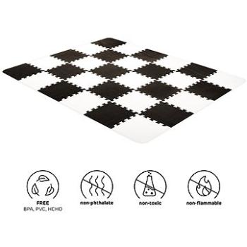 KINDERKRAFT Podložka penové puzzle Luno 30 × 30 cm Black & White 30 ks (5902533913596)