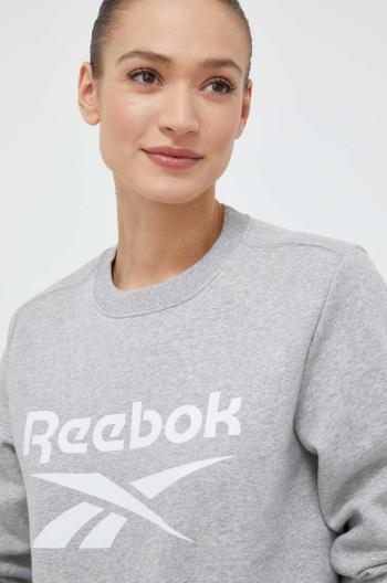 Mikina Reebok dámska, šedá farba, s potlačou