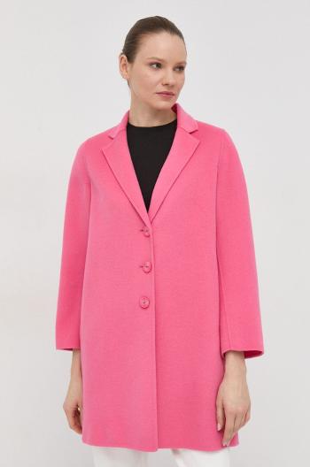 Vlnený kabát Marella ružová farba, prechodný