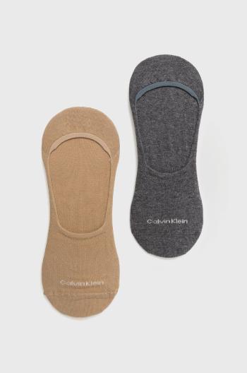 Ponožky Calvin Klein (2-pak) pánske, béžová farba