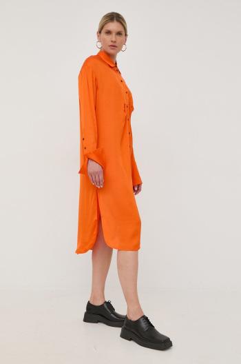 Šaty Birgitte Herskind oranžová farba, midi, oversize