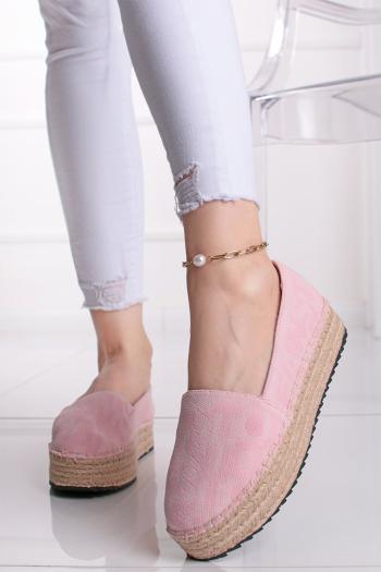 Svetloružové platformové espadrilly Tommy Jeans Logomania Espadrille