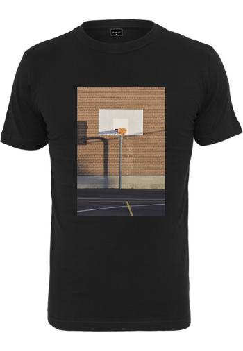 Mr. Tee Pizza Basketball Court Tee black - L