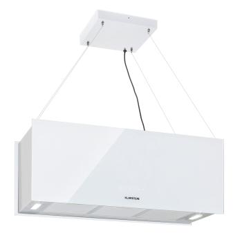 Klarstein Kronleuchter XL, digestor, 90 cm, ostrovčekový, 590 m³/h, dotykové ovládanie, LED, biely