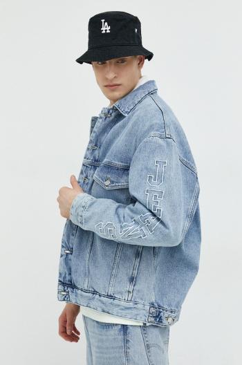 Rifľová bunda Tommy Jeans pánska, prechodná, oversize