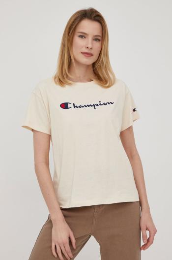 Bavlnené tričko Champion 115351 béžová farba,