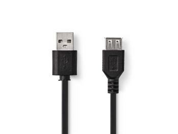 Kábel USB 2.0 A konektor/USB 2.0 A zdierka 3m Nedis CCGP60010BK30