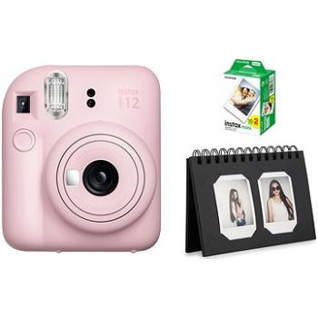 FujiFilm Instax Mini 12 Blossom Pink + mini film 20ks fotek + Instax desk album 40 Black (FTINFTMI1211)