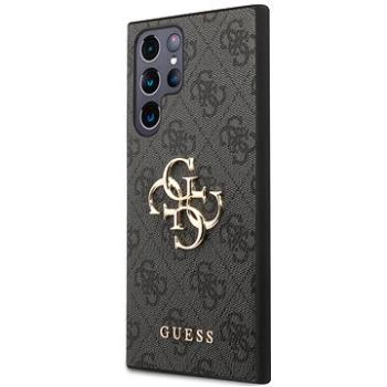 Guess PU 4G Metal Logo Zadný Kryt na Samsung Galaxy S23 Ultra Grey (GUHCS23L4GMGGR)