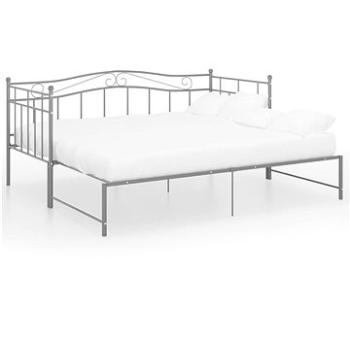 Shumee - Rám vysúvací, postele/pohovky, sivý kovový, 90 × 200 cm, 324784