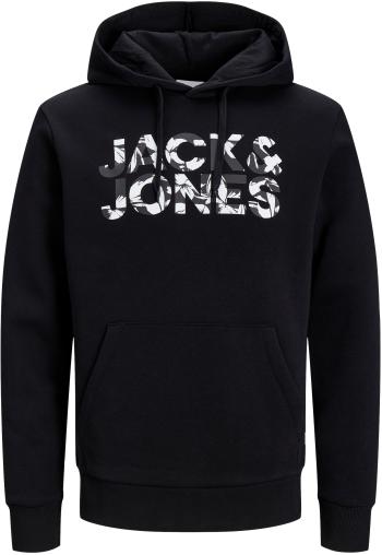 Jack&Jones Pánska mikina JJEJEFF Stan dard Fit 12250682 Black XXL