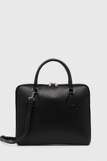 kožená taška na notebook Answear Lab čierna farba
