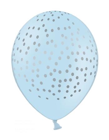 PartyDeco Bodkovaný modrý balónik