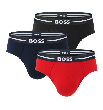 BOSS - slipy 3PACK cotton stretch BOLD dark color & red combo - limitovaná fashion edícia (HUGO BOSS)-XL (99-107 cm)