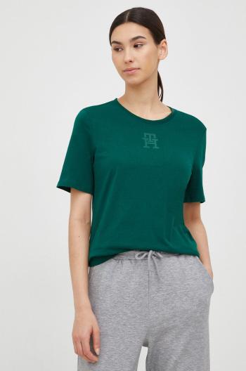 Bavlnené tričko Tommy Hilfiger zelená farba,