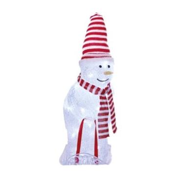 EMOS LED vianočný snehuliak s čiapkou a šálom, 46 cm, vonkajší aj vnútorný, studená biela (DCFC19)