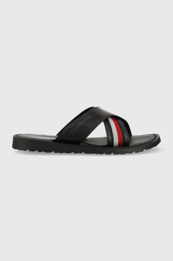 Šľapky Tommy Hilfiger HILFIGER CRISS CROSS SANDAL pánske, čierna farba, FM0FM04457