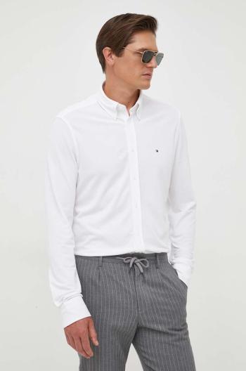 Košeľa Tommy Hilfiger pánska, biela farba, slim, s golierom button-down