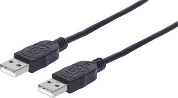Manhattan #####USB-Kabel USB 2.0 #####USB-A Stecker, #####USB-A Stecker 1.00 m čierna fóliové tienenie, UL certifikácia,