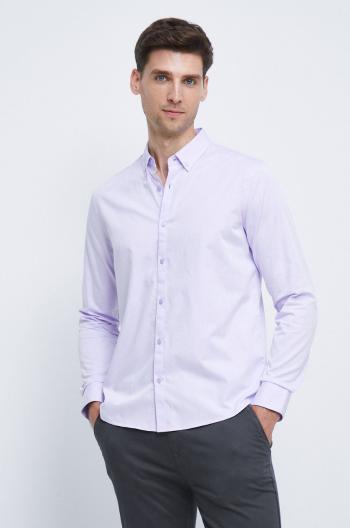 Bavlnená košeľa Medicine pánska, ružová farba, regular, s golierom button-down