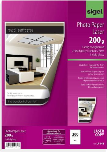 Sigel  LP344 fotografický papier A4 200 g/m² 200 listov obojstranne potlačiteľný, vysoko lesklý, optimalizovaný pre tlač