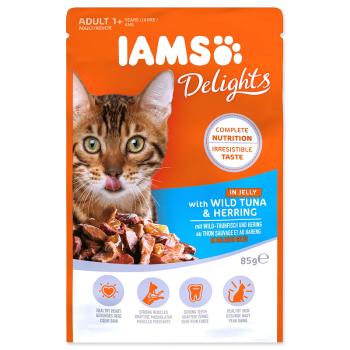 Kapsička IAMS Delights tuňák a sleď v želé - KARTON (24ks) 85 g