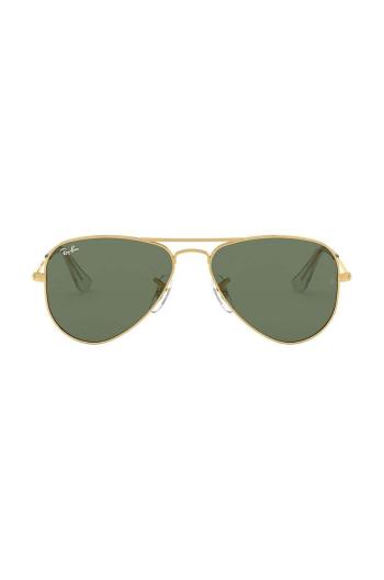 Detské slnečné okuliare Ray-Ban Junior Aviator zelená farba, 0RJ9506S