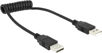 Delock #####USB-Kabel USB 2.0 #####USB-A Stecker, #####USB-A Stecker 60.00 cm čierna špirálový kábel