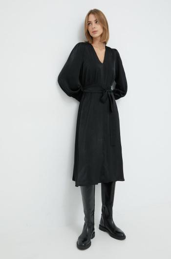 Šaty Marella čierna farba, midi, áčkový strih