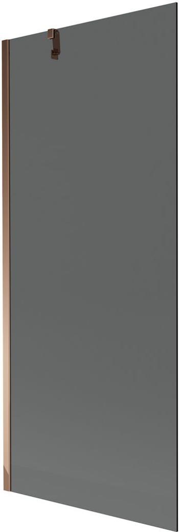 MEXEN/S - Next vaňová zástena FIX 80 x 150 cm, grafit, ružové zlato 895-080-000-00-40-60