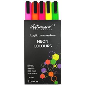 Artmagico akrylové popisovače s jemným hrotom – neónové – 5 ks (23153)